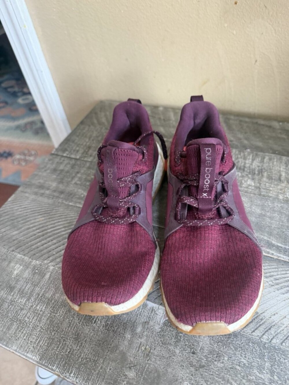 Adidas Pureboost X All Terrain Womens 7.5 Red Night Burgundy Running Shoes - Picture 3 of 5